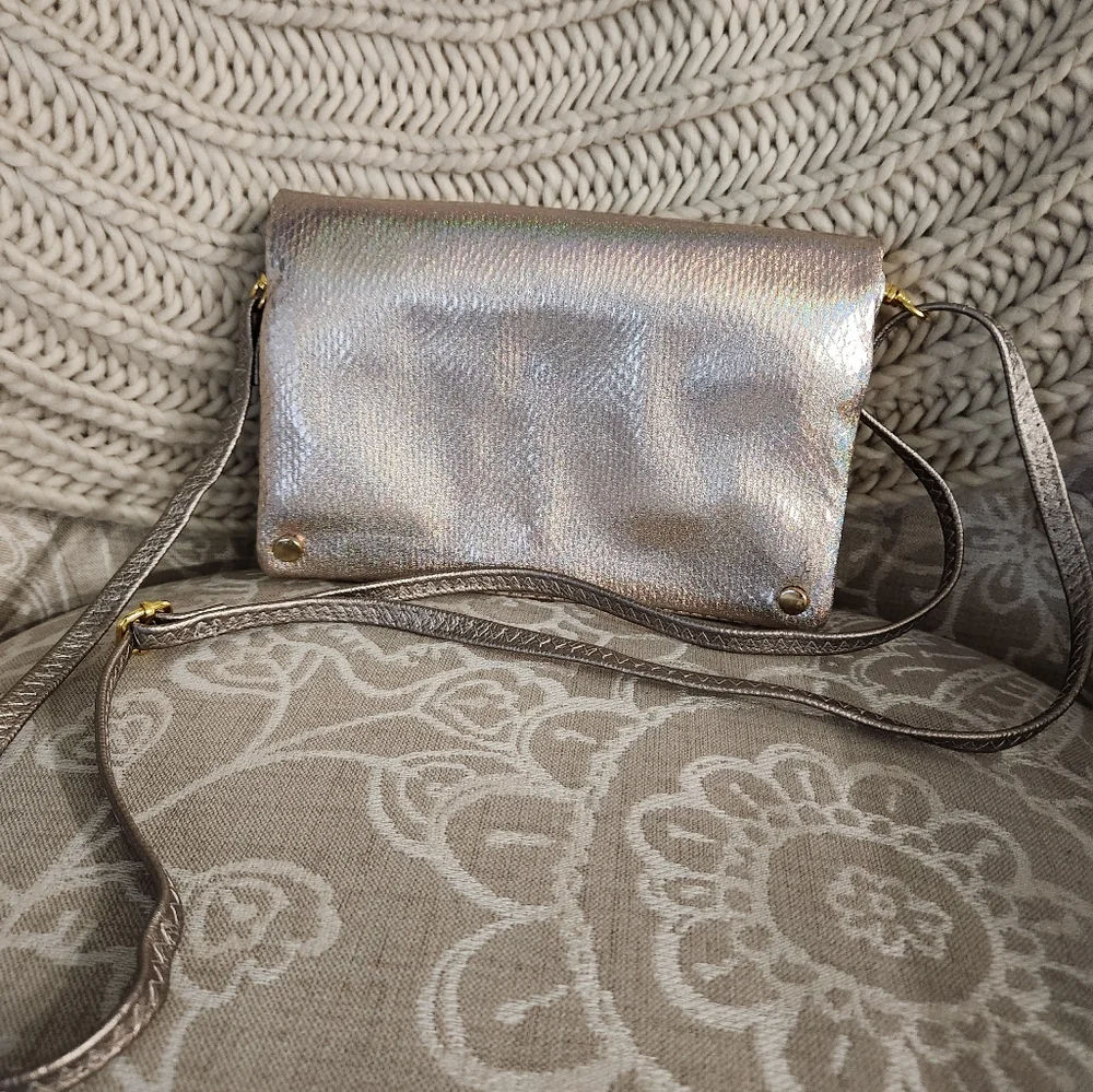 Street Level Crossbody Metallic Handbag Plain or Chain Straps Dress Up or Down